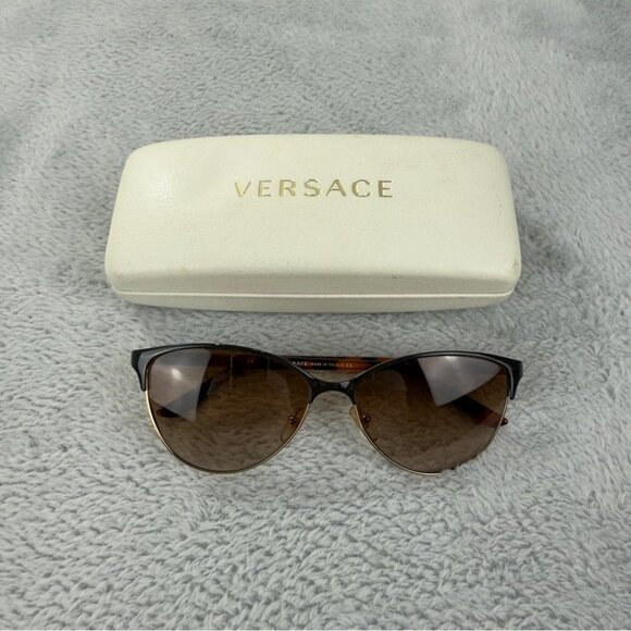 Versace Tortoise Brown/Gold 2148 Cat Eye Sunglasses with Original Case Authentic - Picture 1 of 16